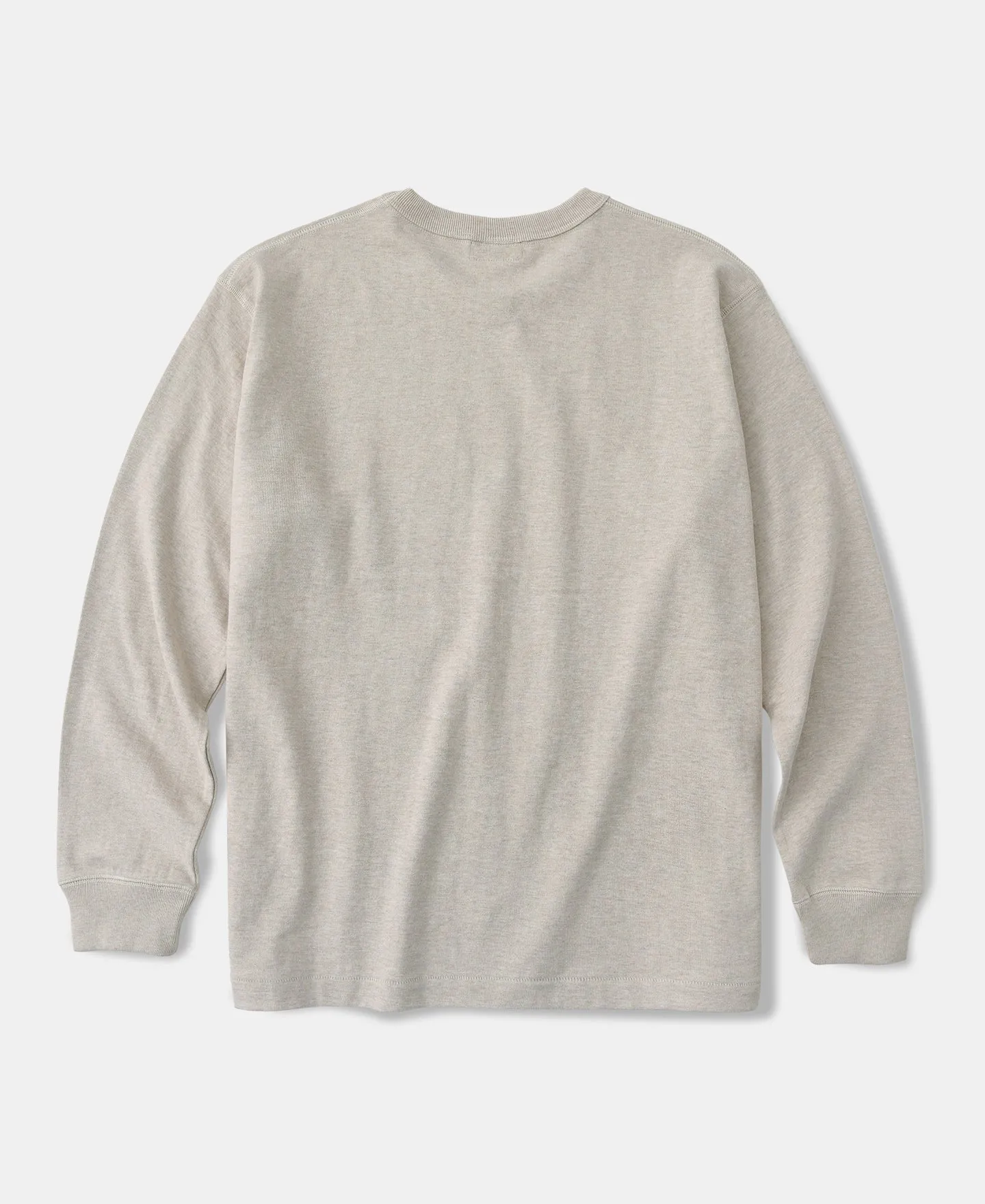 10.5 oz Cotton Loopwheel Tubular Long Sleeve T-Shirt - Oatmeal