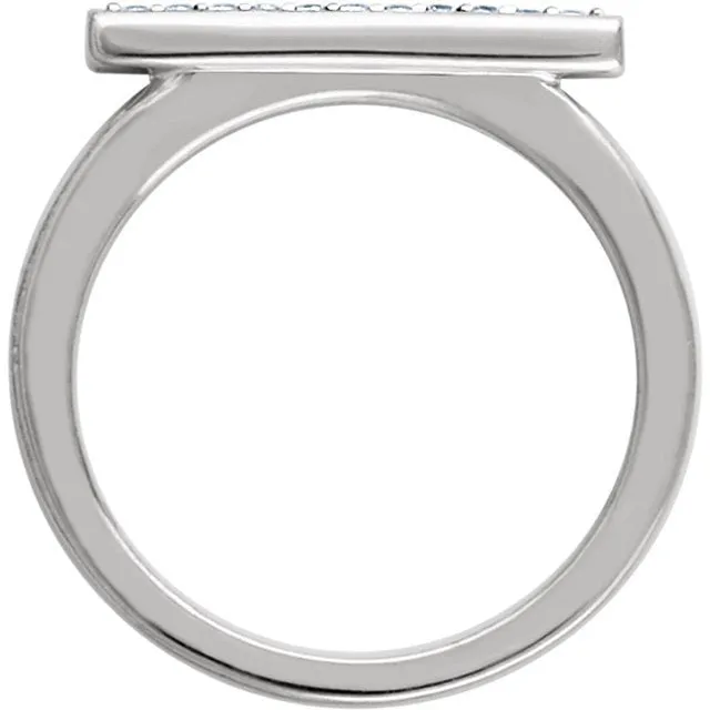 14KT GOLD 1/10 CTW DIAMOND BAR RING