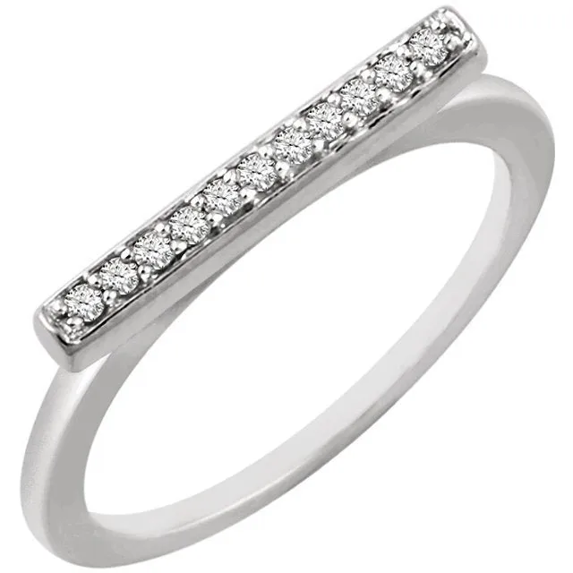 14KT GOLD 1/10 CTW DIAMOND BAR RING