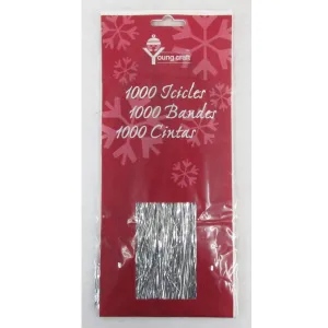 18" Thin Silver Tinsel Icicles