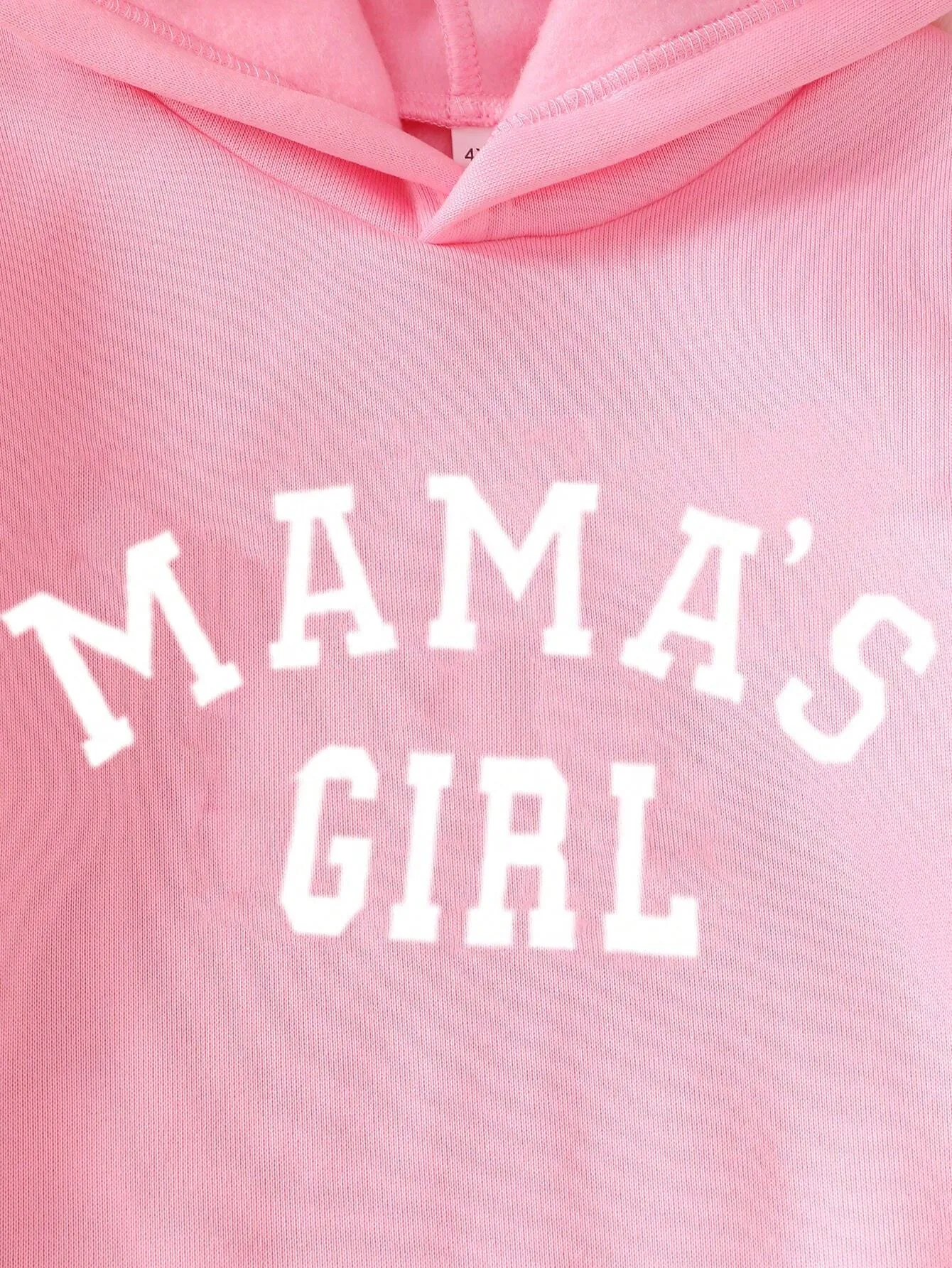 2pcs/Set Girls (Petite) Letter Print Hoodie And Sweatpants Set