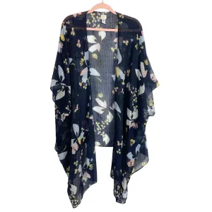 A New Day Navy Printed Sheer Kimono- Size OSFM