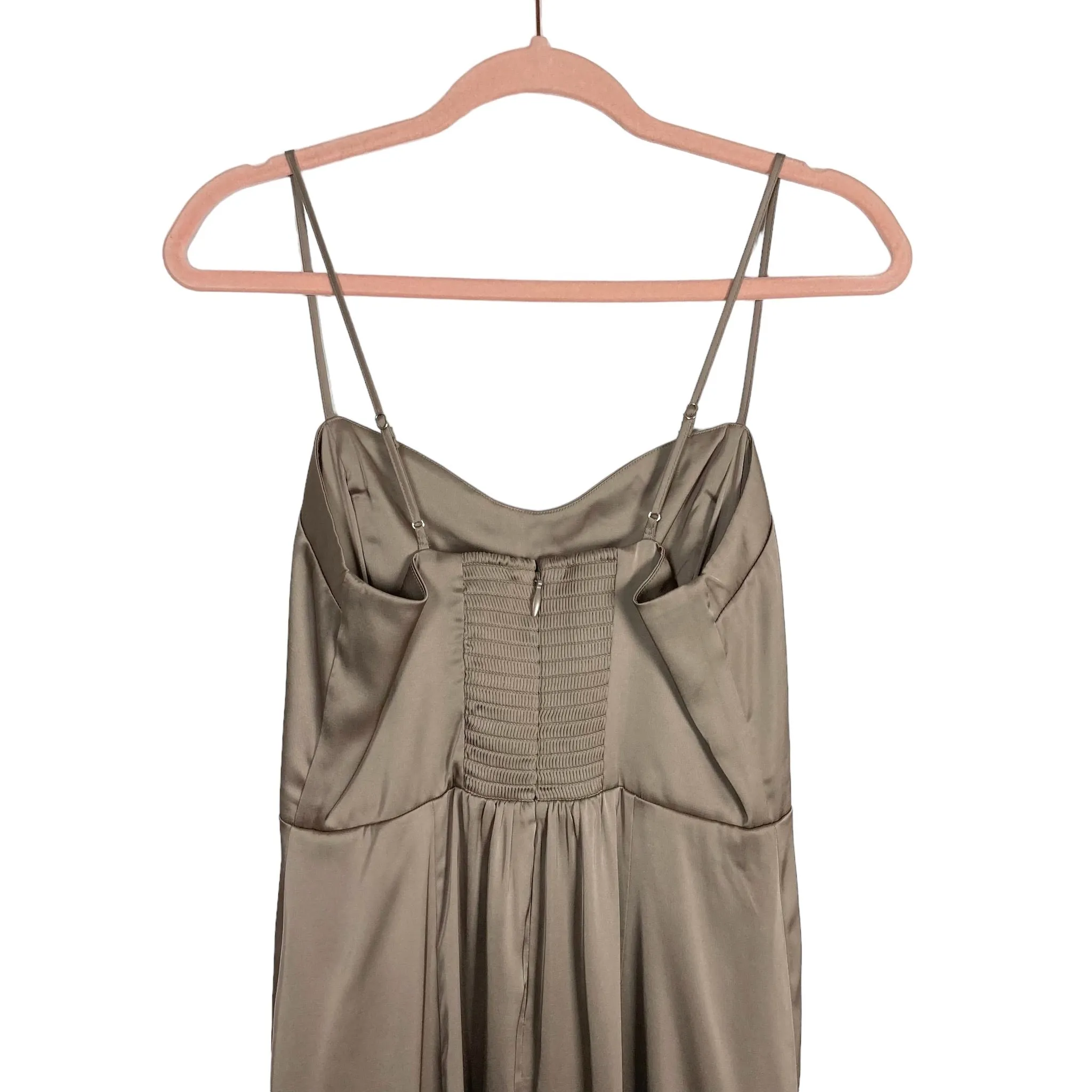 Abercrombie & Fitch Satin Tan Front Slit Dress NWT- Size S