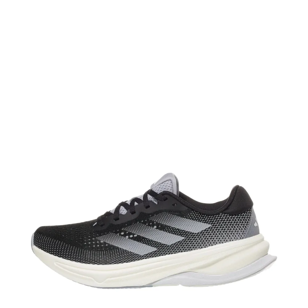 Adidas Women's Supernova Solution Sneaker in Core Black/Halo Silver/Dash Grey