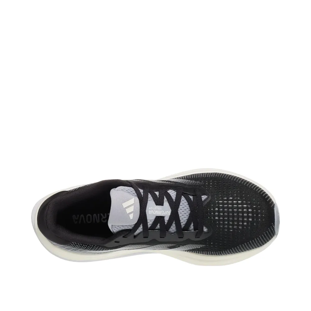 Adidas Women's Supernova Solution Sneaker in Core Black/Halo Silver/Dash Grey