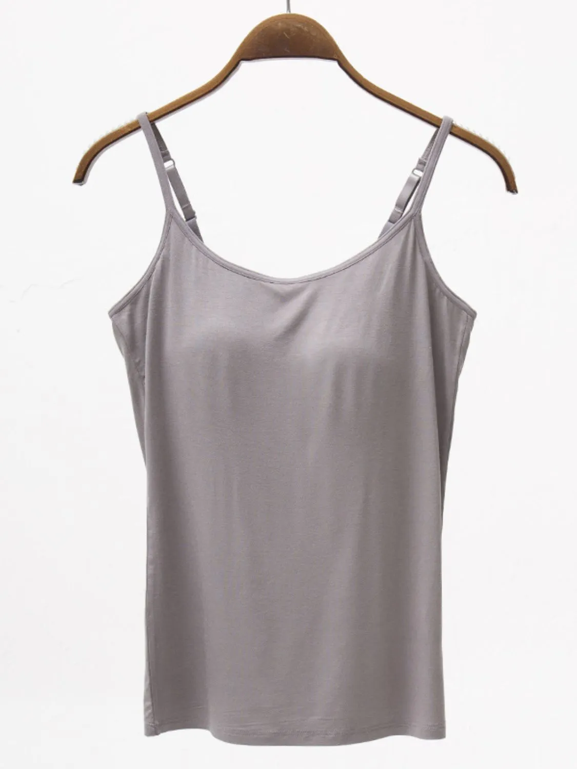 Adjustable Strap Modal Cami with Bra**