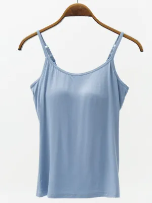 Adjustable Strap Modal Cami with Bra**