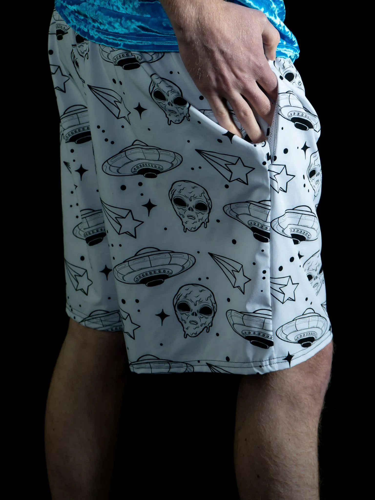 Alien Drip (White) Swimtrunks