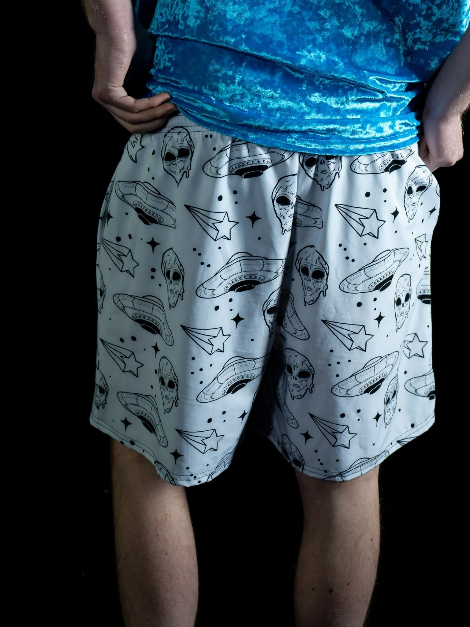 Alien Drip (White) Swimtrunks