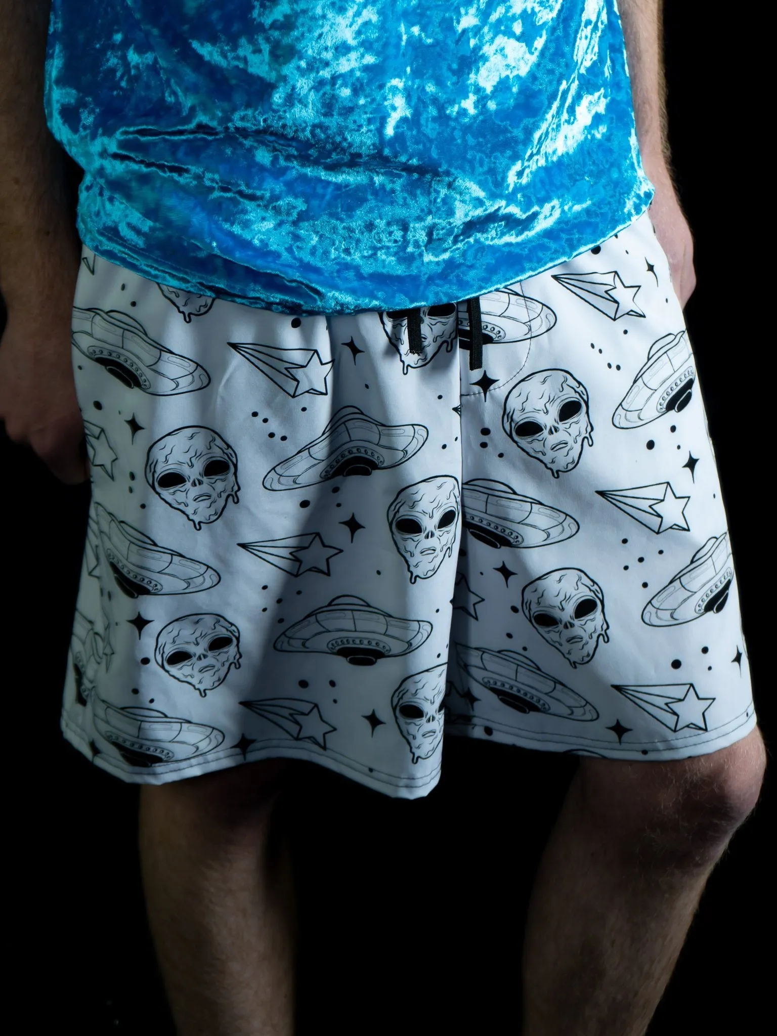 Alien Drip (White) Swimtrunks