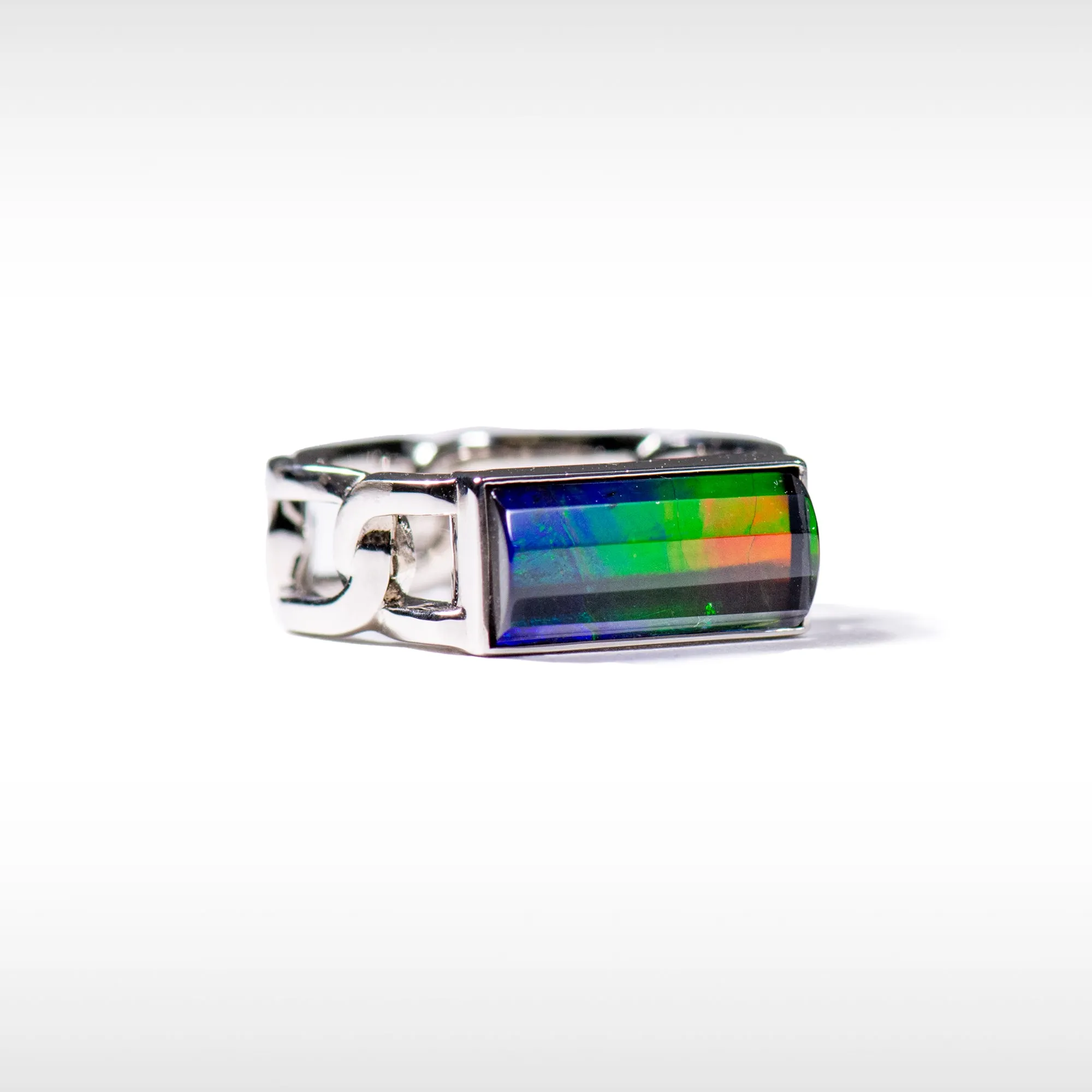 Ammolite Ring Sterling Silver UNITY Ring