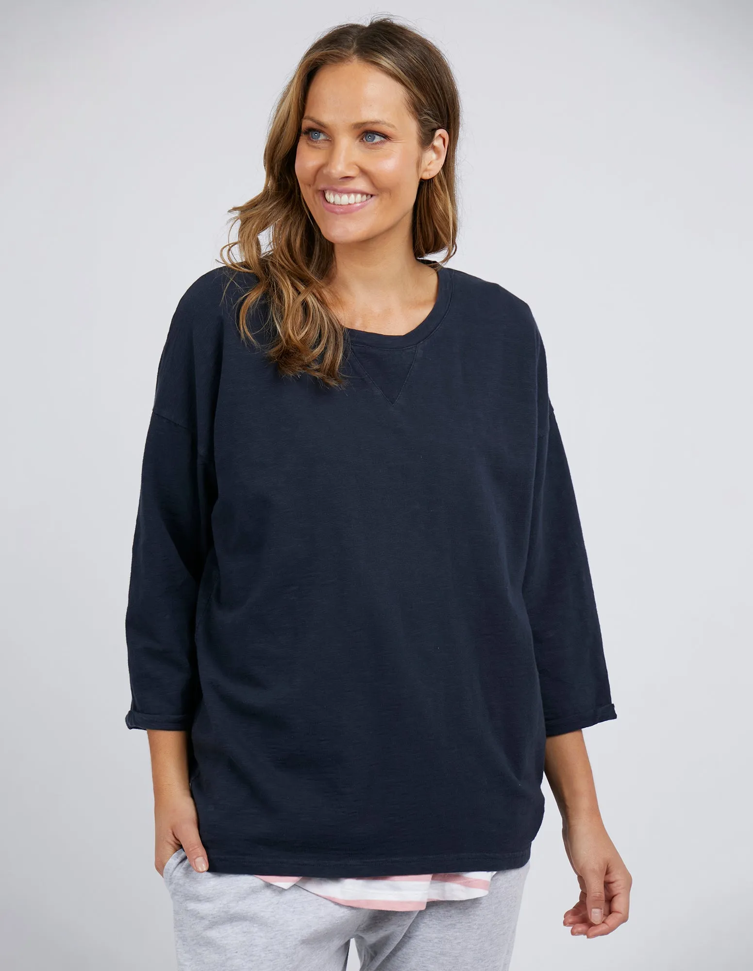 Annie 3/4 Sleeve Navy