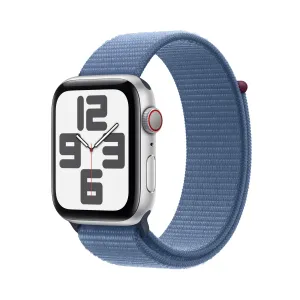 Apple Watch SE GPS   Cellular 44mm Silver Aluminium Case with Winter Blue Sport Loop