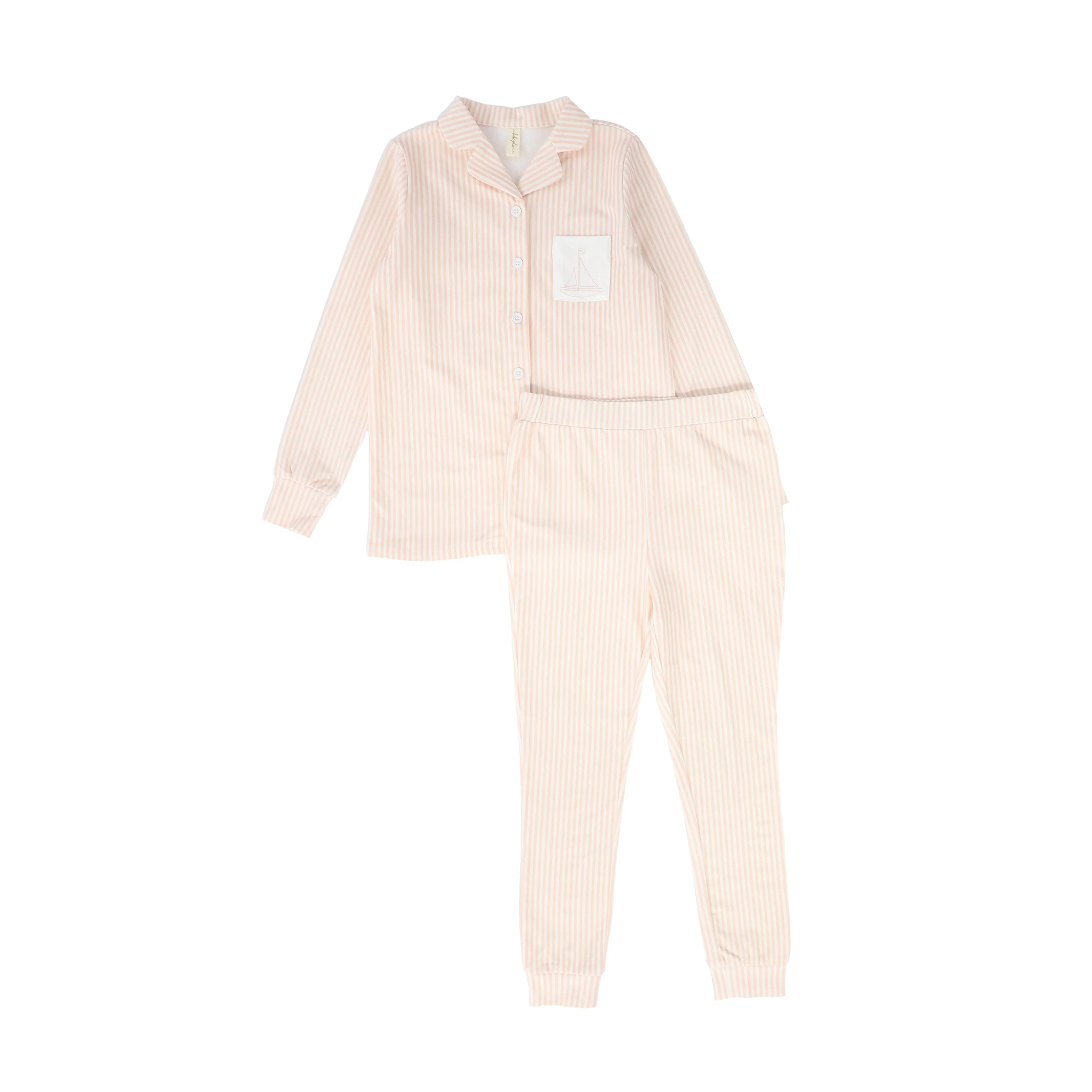 BEBE JOLEE PINK STRIPED GRANDPA STYLE PJ SET [FINAL SALE]