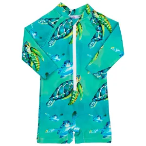 Blue Turtle Unisex Long Sleeve Zip Swimmers