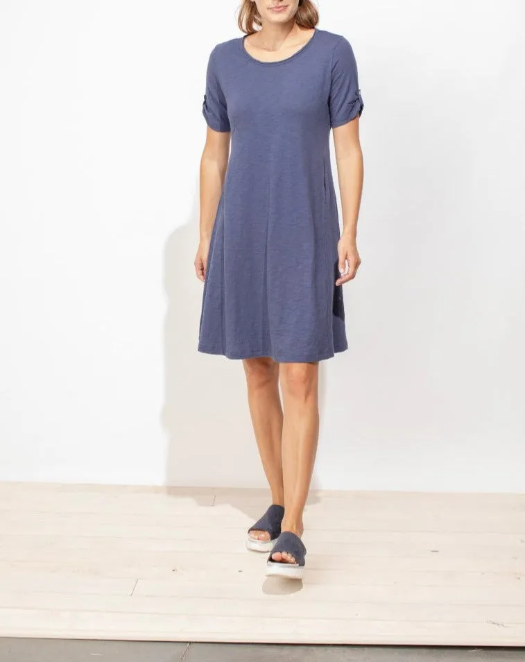 Button Sleeve Tee Shirt Dress