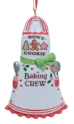 Ceramic Apron Ornament - Mom's Cookie Baking Crew