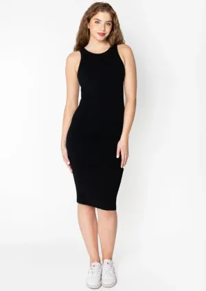 C'est Moi Ribbed Tank Dress - Black