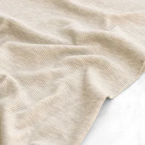 Classic Thick Cotton Ribbing Heather Oatmeal