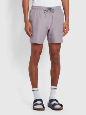 Colbert Regular Fit Plain Swim Shorts In Dusty Purple