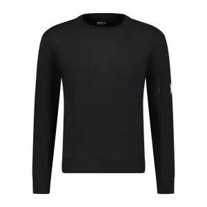 CP COMPANY DIAGONAL RAISED ARM LENS SWEATSHIRT BLACK