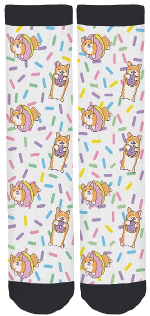 Donut Resist Daysie the Corgi Crew Socks