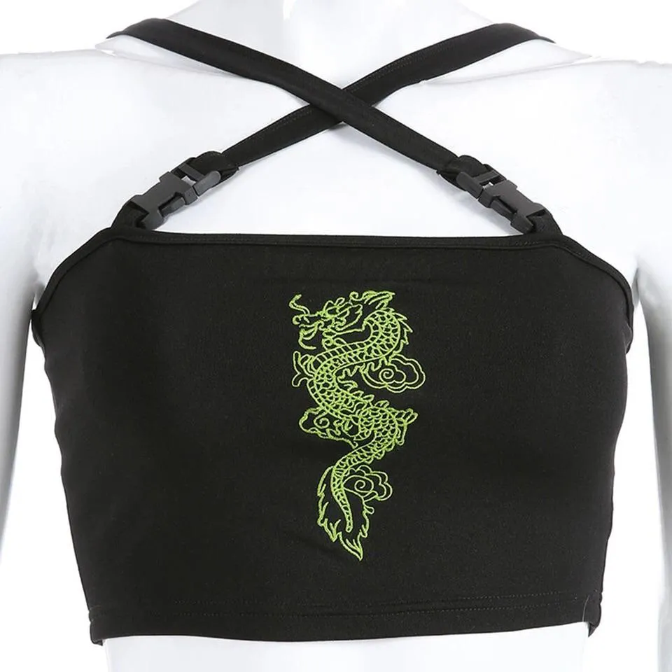 Dragon Buckle Crop Top 🐉🖤