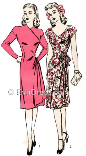 E-PATTERN 1943 Kimono Wrap Dress E3863