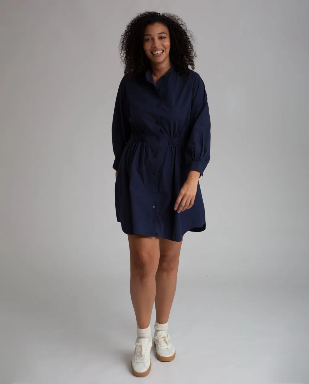 Edie Organic Cotton Shirt In Navy