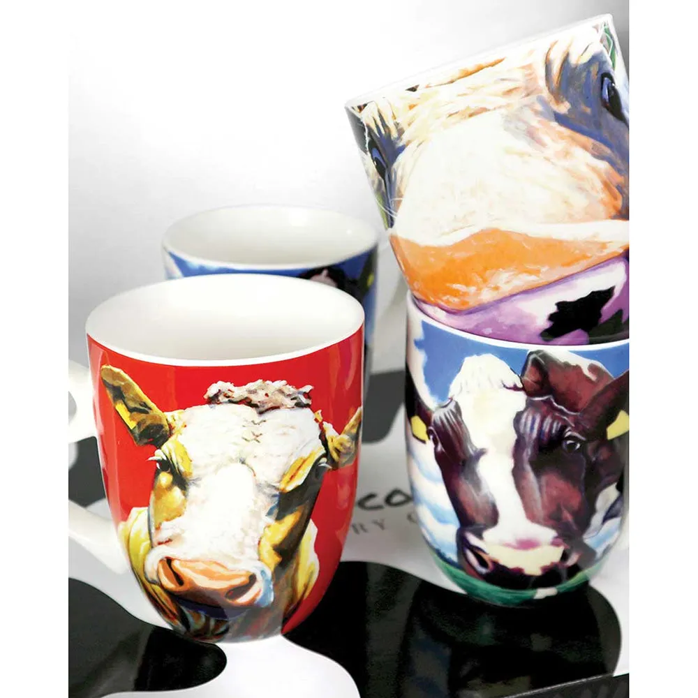 Eoin O'Connor Cows Set of 4 Mugs