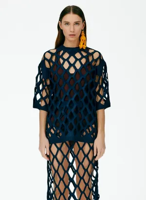 Fishnet Macrame Oversized T-Shirt