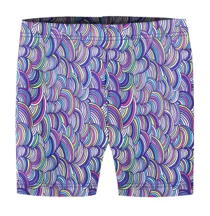 Girls Novelty Bike Shorts  | Purple Rainbows