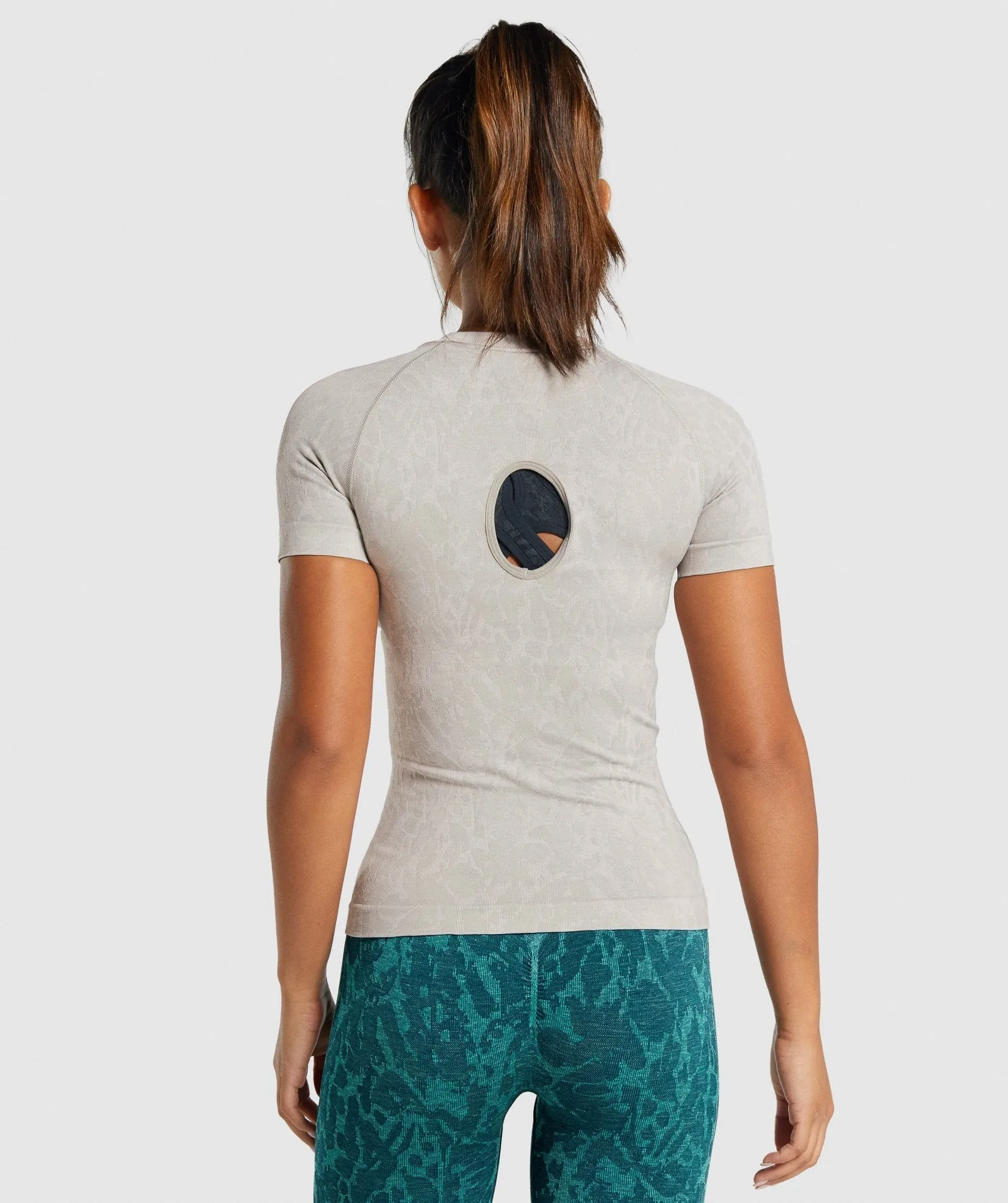 Gymshark Adapt Animal Seamless T-Shirt - Butterfly | Grey