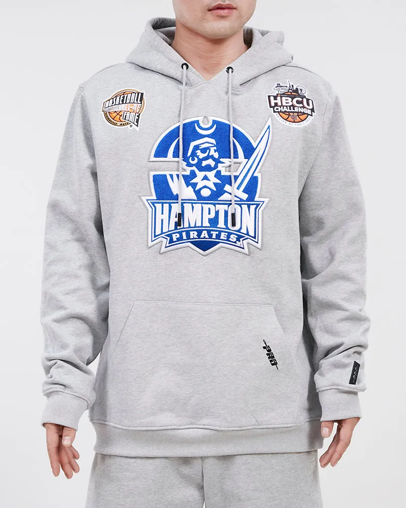 HAMPTON UNIVERSITY HBCU CHALLENGE MEN'S PO HOODIE (HEATHER GREY)