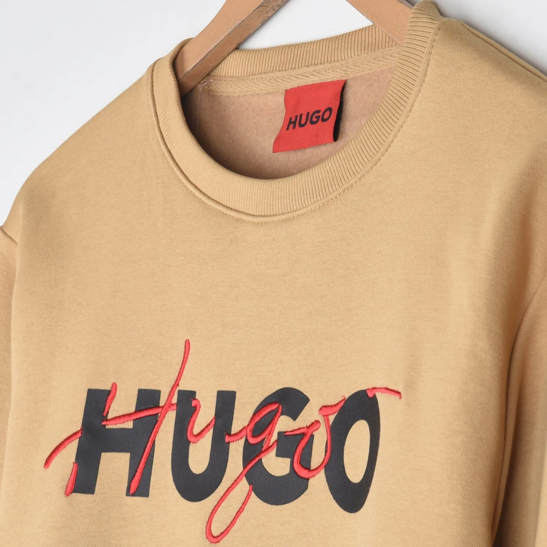 HU - Men 'Beige' Hybrid Logo Fleece Sweatshirt HU597