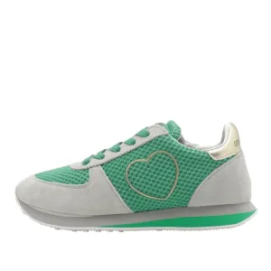 Scarpe Donna LOVE MOSCHINO Sneakers Running in Tessuto e Suede colore Verde