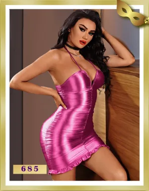 Shiny Leather Day Dress 685