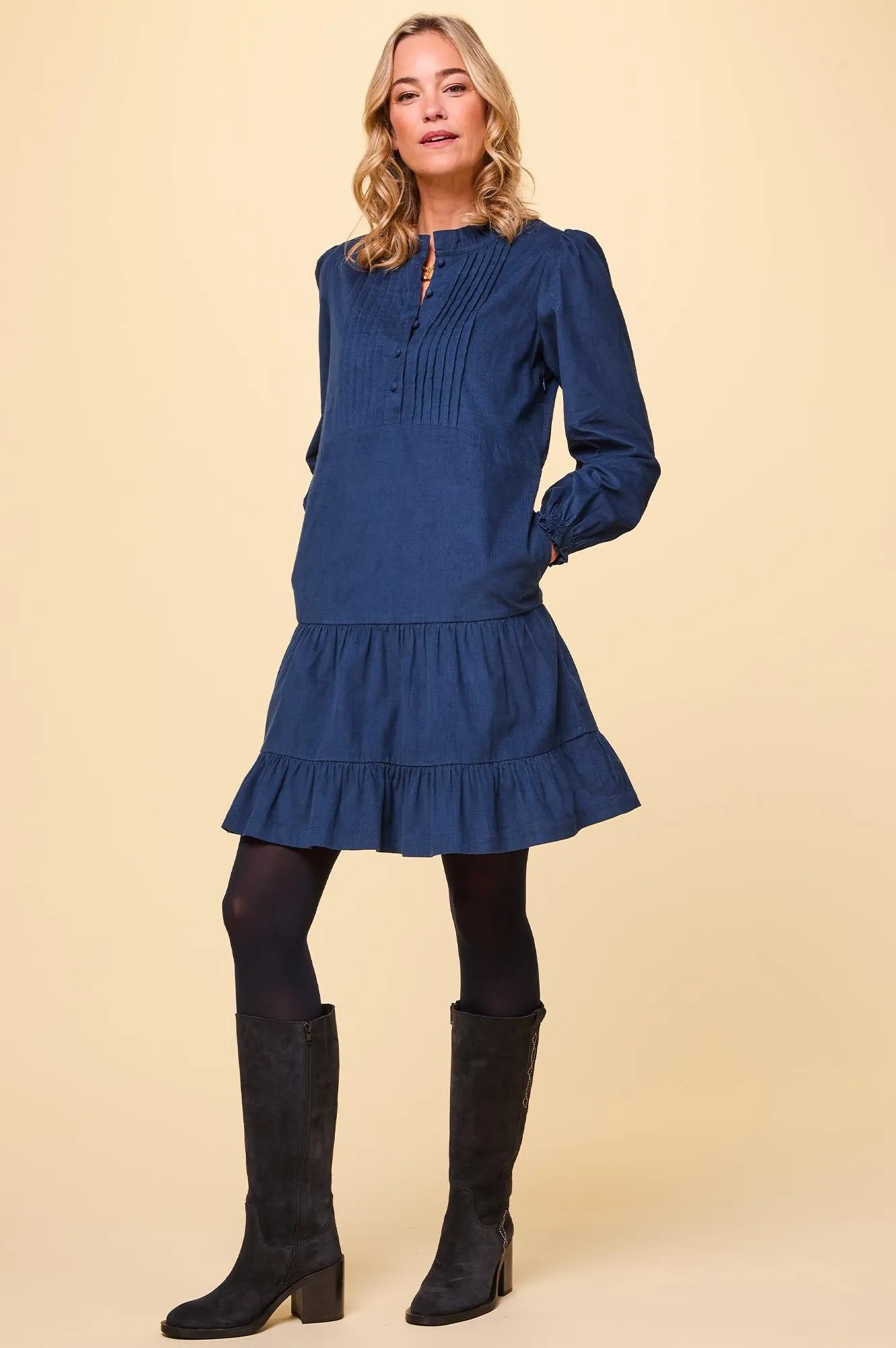 Stema Mini Corduroy Dress | Navy