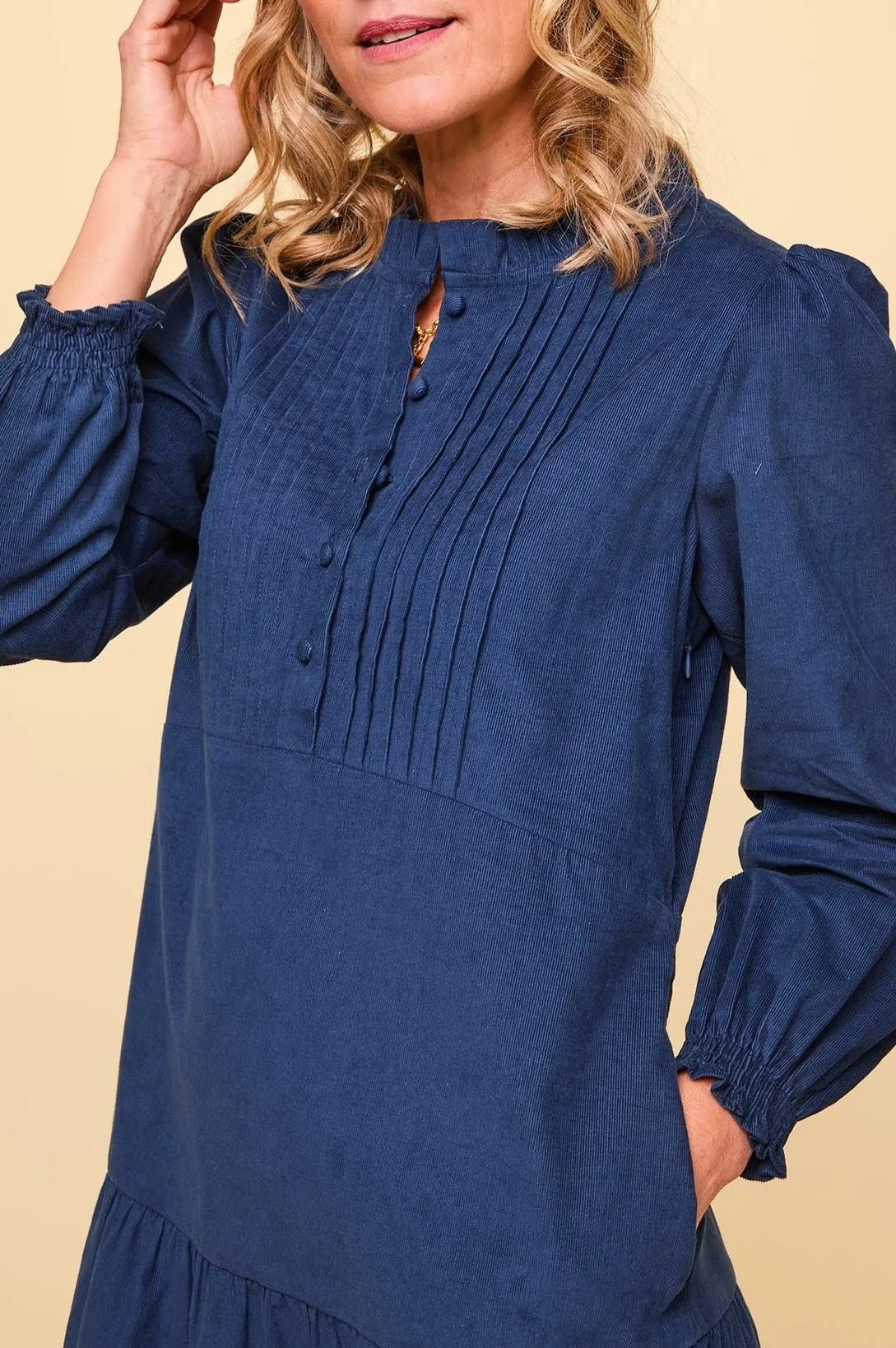 Stema Mini Corduroy Dress | Navy