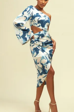 Tidal Wave One Shoulder Dress