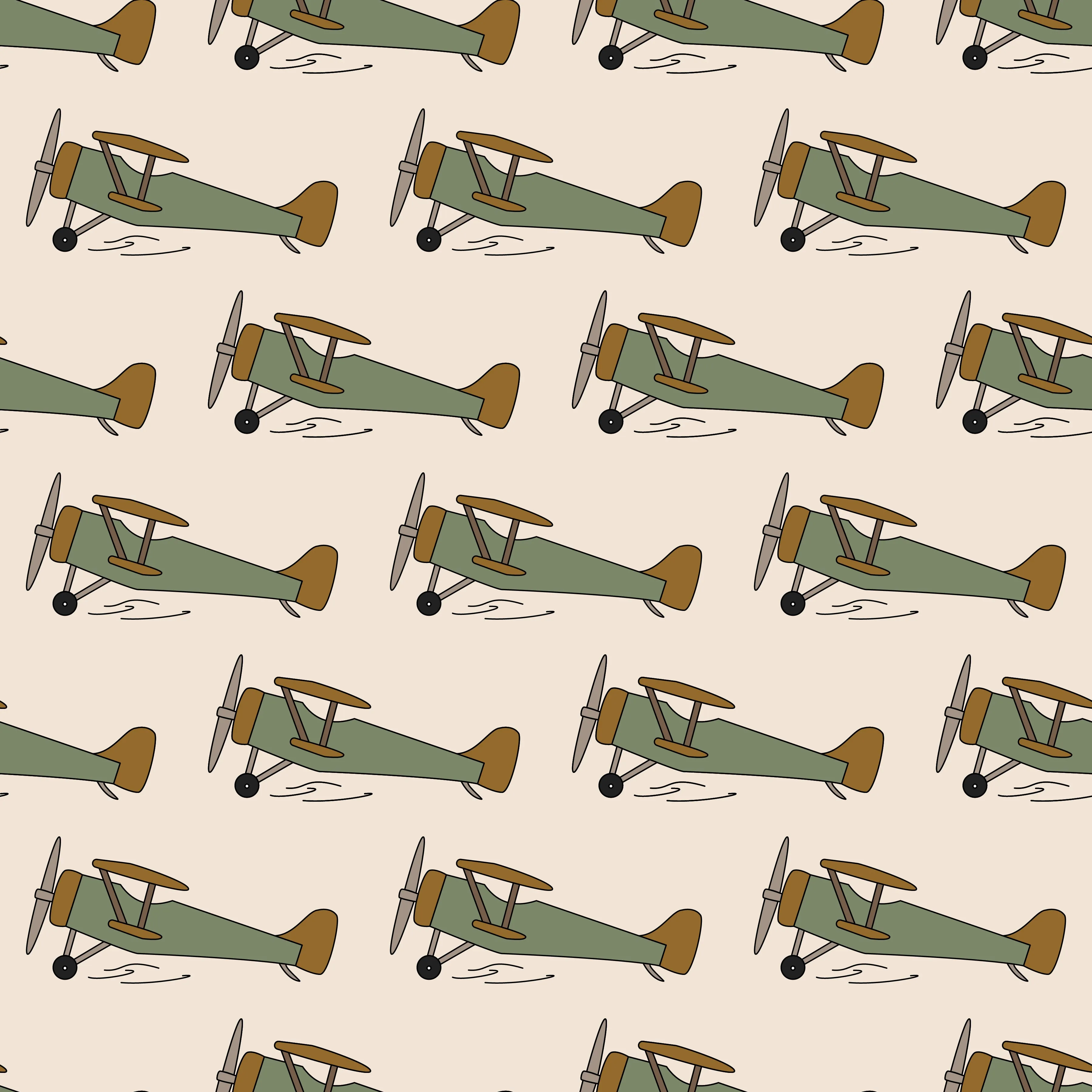 Vintage Planes - Sage   Stone Collection