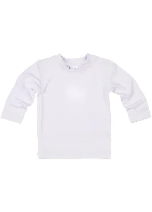 White Long Sleeve Rashguard with UPF 50 